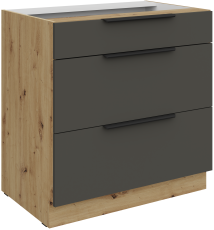 Spodnja omara Aria - siva/artisan hrast - 80 D 3S BB