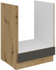Spodnja omara za vgradno pečico Aria - siva/artisan hrast - 60 D GAZ BB