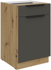 Spodnja omara Aria - siva/artisan hrast - 50 D 1F 1S BB