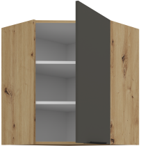 Stolarz-Lempert - Zgornja kotna omara Aria - siva/artisan hrast - 60x60 GN-72 1F (45°)