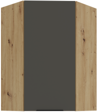 Zgornja kotna omara Aria - siva/artisan hrast - 60x60 GN-90 1F (45°)