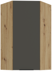 Zgornja kotna omara Aria - siva/artisan hrast - 60x60 GN-108 1F (45°)