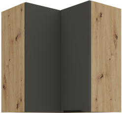 Zgornja kotna omara Aria - siva/artisan hrast - 60x60 GN-72 2F (90°)
