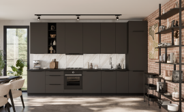 Kuhinjski sestav Aria - siv/črn