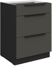 Spodnja omara Aria - siva/črna - 60 D 3S BB