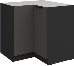 Spodnja kotna omara Aria - siva/črna - 90x90 DN 2F BB