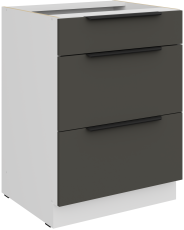 Spodnja omara Aria - siva/bela - 60 D 3S BB