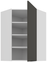 Stolarz-Lempert - Zgornja kotna omara Aria - siva/bela - 60x60 GN-90 1F (45°)