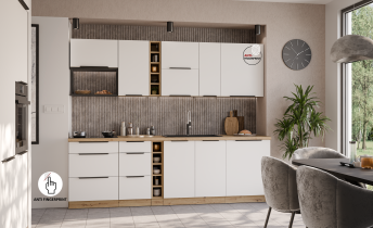 Stolarz-Lempert - Vrata za vgradni pomivalni stroj Aria - bela/artisan hrast - ZM 713x596