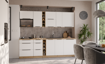 Stolarz-Lempert - Vrata za vgradni pomivalni stroj Aria - bela/artisan hrast - ZM 713x596