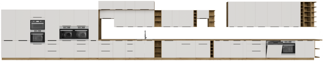 Stolarz-Lempert - Vrata za vgradni pomivalni stroj Aria - bela/artisan hrast - ZM 713x596
