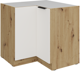 Spodnja kotna omara Aria - bela/artisan hrast - 90x90 DN 2F BB