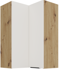 Zgornja kotna omara Aria - bela/artisan hrast - 60x60 GN-90 2F (90°)
