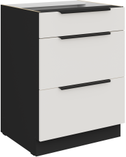 Spodnja omara Aria - bela/črna - 60 D 3S BB 