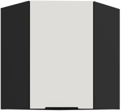 Zgornja kotna omara Aria - bela/črna - 60x60 GN-72 1F (45°)