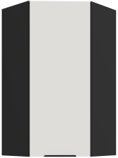 Zgornja kotna omara Aria - bela/črna - 60x60 GN-108 1F (45°)