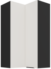 Zgornja kotna omara Aria - bela/črna - 60x60 GN-108 2F (90°)