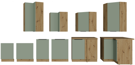 Stolarz-Lempert - Visoka omara Aria - aquamarine/artisan hrast - 60 DK-210 2F