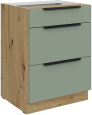 Spodnja omara Aria - aquamarine/artisan hrast - 60 D 3S BB