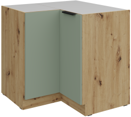 Spodnja kotna omara Aria - aquamarine/artisan hrast - 90x90 DN 2F BB