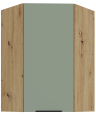 Zgornja kotna omara Aria - aquamarine/artisan hrast - 60x60 GN-90 1F (45°)