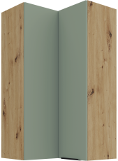 Zgornja kotna omara Aria - aquamarine/artisan hrast - 60x60 GN-108 2F (90°)