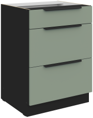 Spodnja omara Aria - aquamarine/črna - 60 D 3S BB