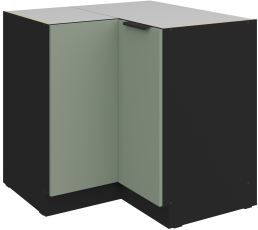 Spodnja kotna omara Aria - aquamarine/črna - 90x90 DN 2F BB