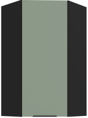 Zgornja kotna omara Aria - aquamarine/črna - 60x60 GN-108 1F (45°)