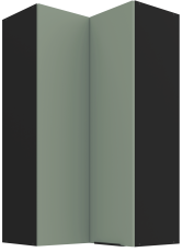 Zgornja kotna omara Aria - aquamarine/črna - 60x60 GN-108 2F (90°)