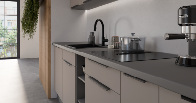 Stolarz-Lempert - Spodnja omara Aria - sandgrau/atnracit - 15 D CARGO BB
