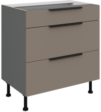 Spodnja omara Aria - sandgrau/atnracit - 80 D 3S BB