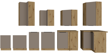 Stolarz-Lempert - Spodnja omara Aria - sandgrau/artisan hrast - 80 ZL 2F BB