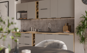 Stolarz-Lempert - Spodnja omara Aria - sandgrau/artisan hrast - 80 ZL 2F BB