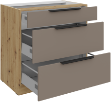 Stolarz-Lempert - Spodnja omara Aria - sandgrau/artisan hrast - 80 D 3S BB