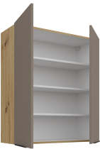 Stolarz-Lempert - Zgornja omara Aria - sandgrau/artisan hrast - 80 G-90 2F