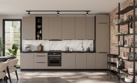 Kuhinjski sestav Aria - sandgrau/črn