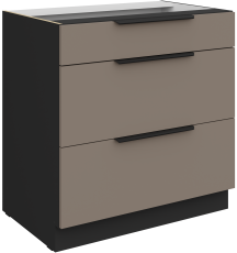 Spodnja omara Aria - sandgrau/črna - 80 D 3S BB