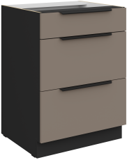 Spodnja omara Aria - sandgrau/črna - 60 D 3S BB