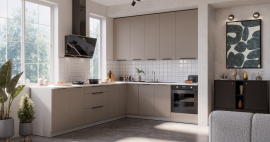 Kuhinjski sestav Aria - sandgrau/bel