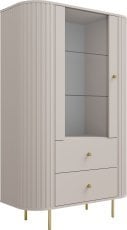 Vitrina 1F2S Ovalio - peščeno bež