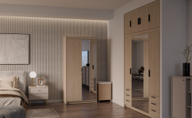 Garderobna omara Elena DO02 z ogledalom - oljen hrast