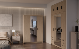 Garderobna omara Elena DO03 z ogledalom - oljen hrast