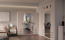 Garderobna omara Elena BP04 6S - peščeno bež