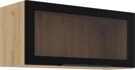 Zgornja vitrina Stolarz - 80 GUS-36 MDF 1F - artisan hrast/črna