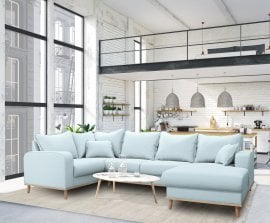 Kotna sedežna garnitura v U obliki Beata, neraztegljiva