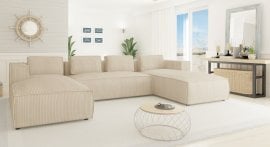 Kotna sedežna garnitura Cloe v U obliki