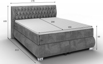 Ropez - Boxspring postelja Rumba - 160x200 cm