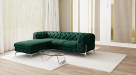 Kotna sedežna garnitura Chelsea Bis 2+OT - tkanine Enjoy, Riviera