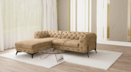 Kotna sedežna garnitura Chelsea Bis 2+OT - tkanine Preston